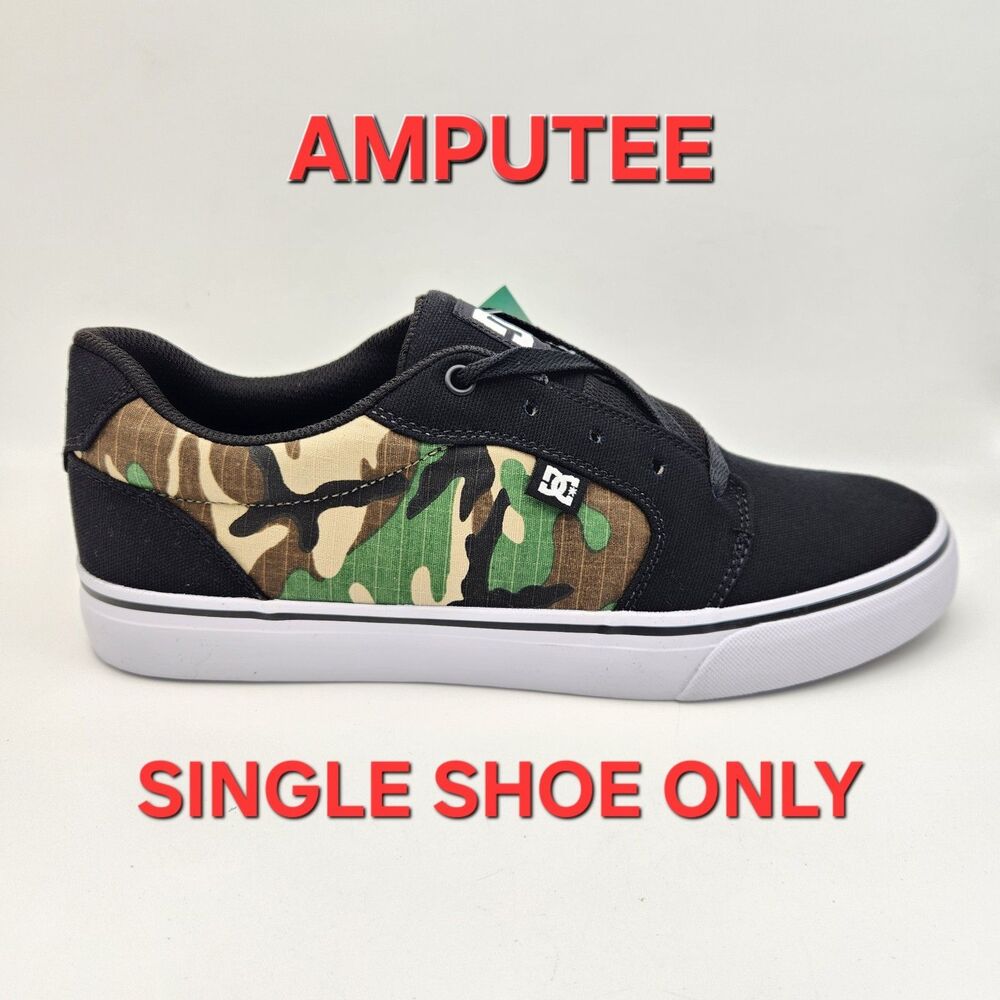 AMPUTEE DC Anvil Casual Canvas Skate Shoe Camo Men's 10 NWT Right Shoe Only